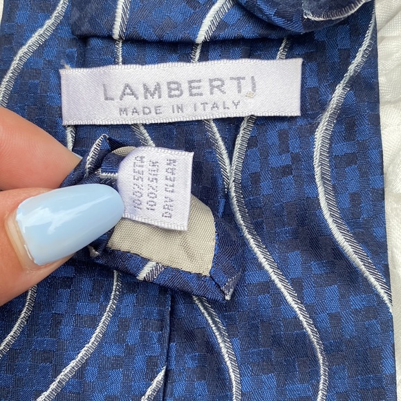 New Lamberti mens silk striped tie - Picture 2 of 2
